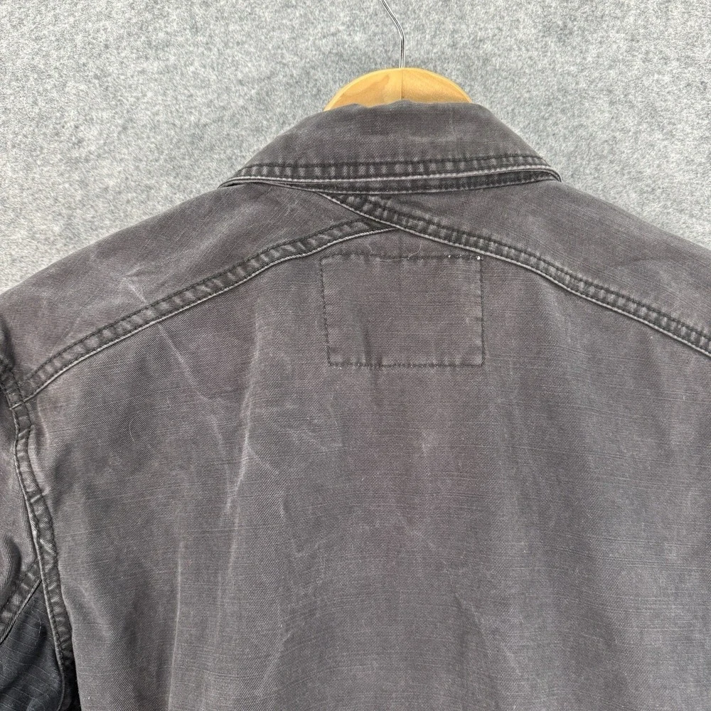 Koto Zip Up Jacket Unisex S-P Military Utility Field Buttons Pockets Black Denim